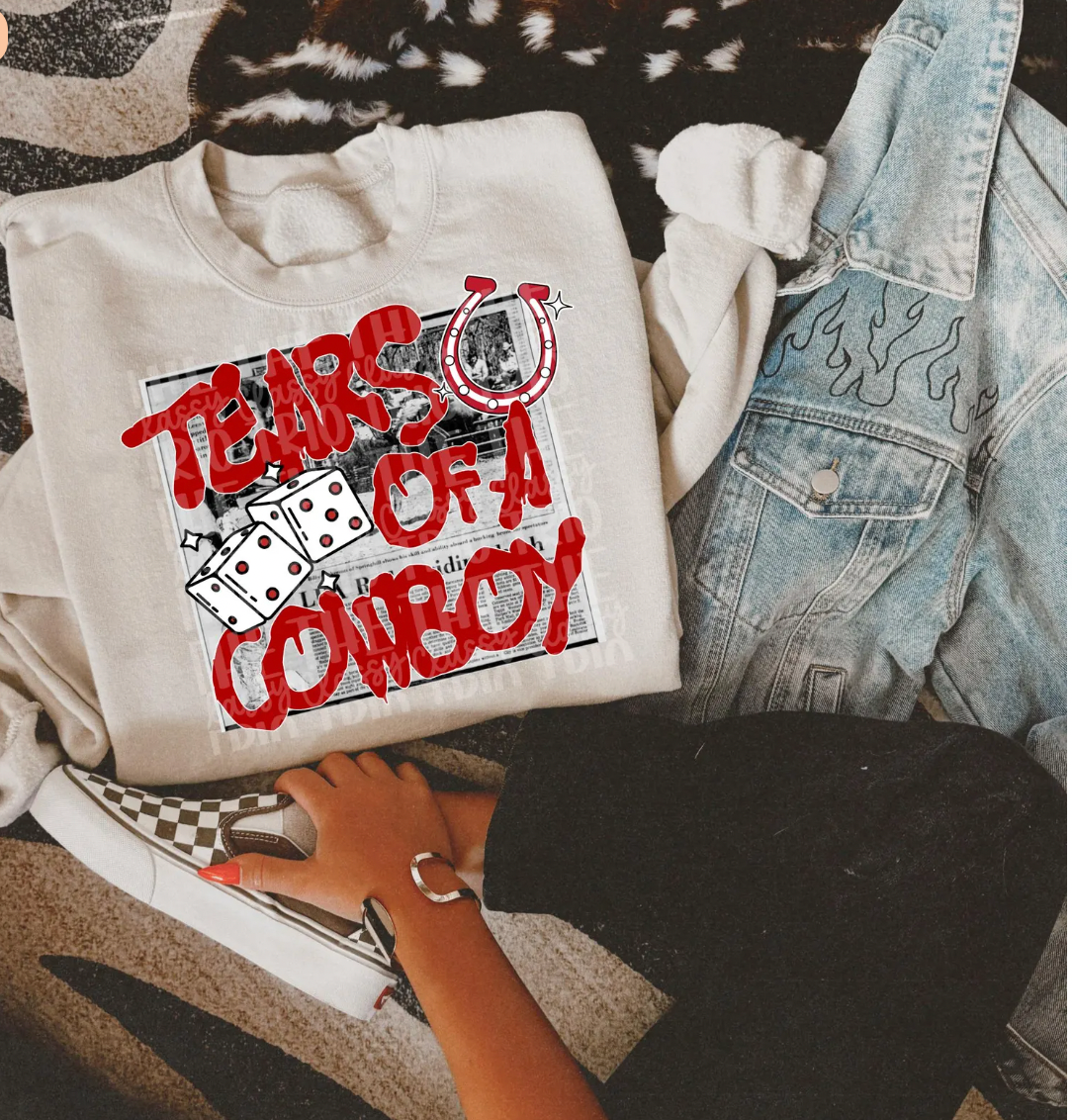 Tears of a cowboy Crewneck Sweatshirt (Sand)