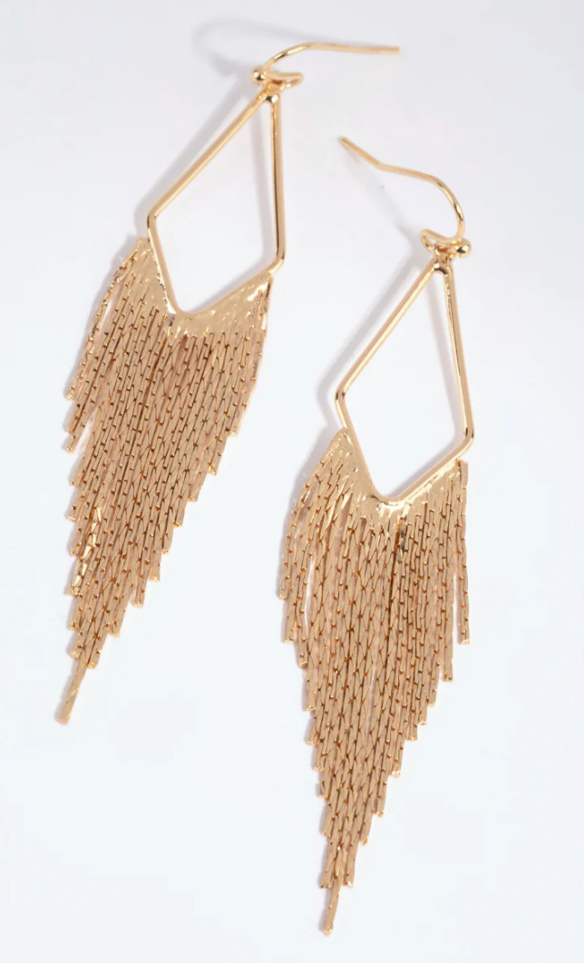 Gold Mini Tassel Drop Earrings