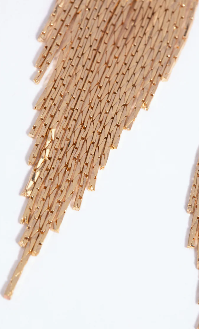 Gold Mini Tassel Drop Earrings