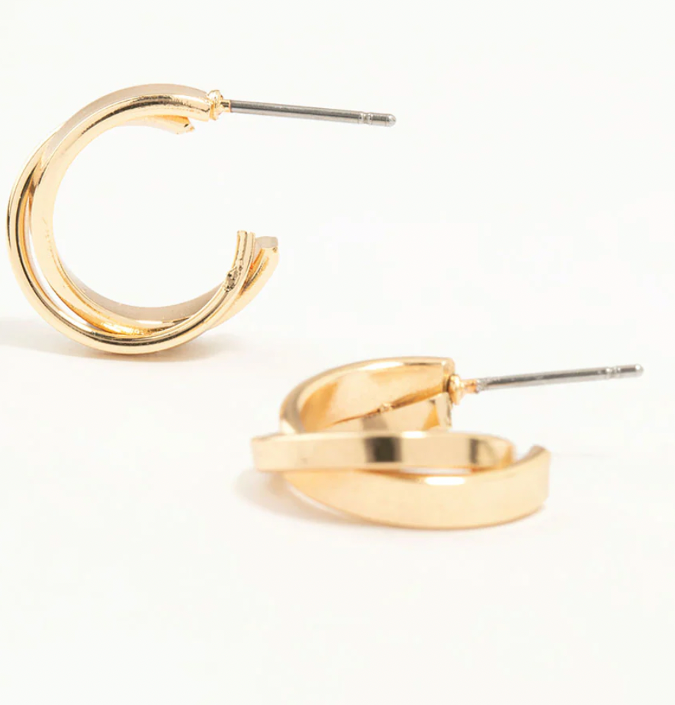 Gold Textured Hoop Earrings