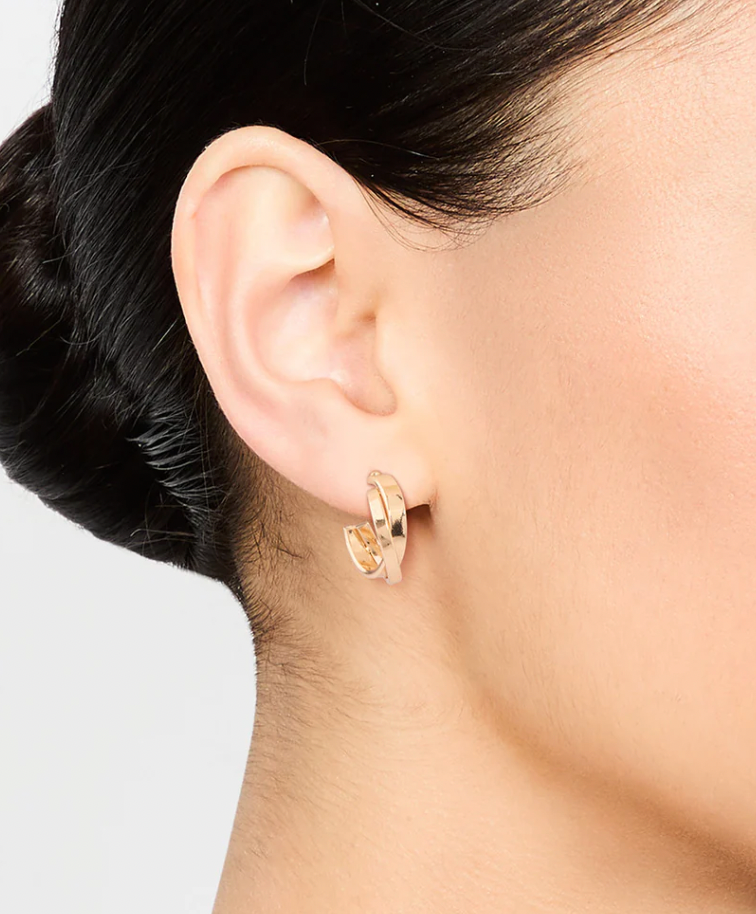 Gold Textured Hoop Earrings