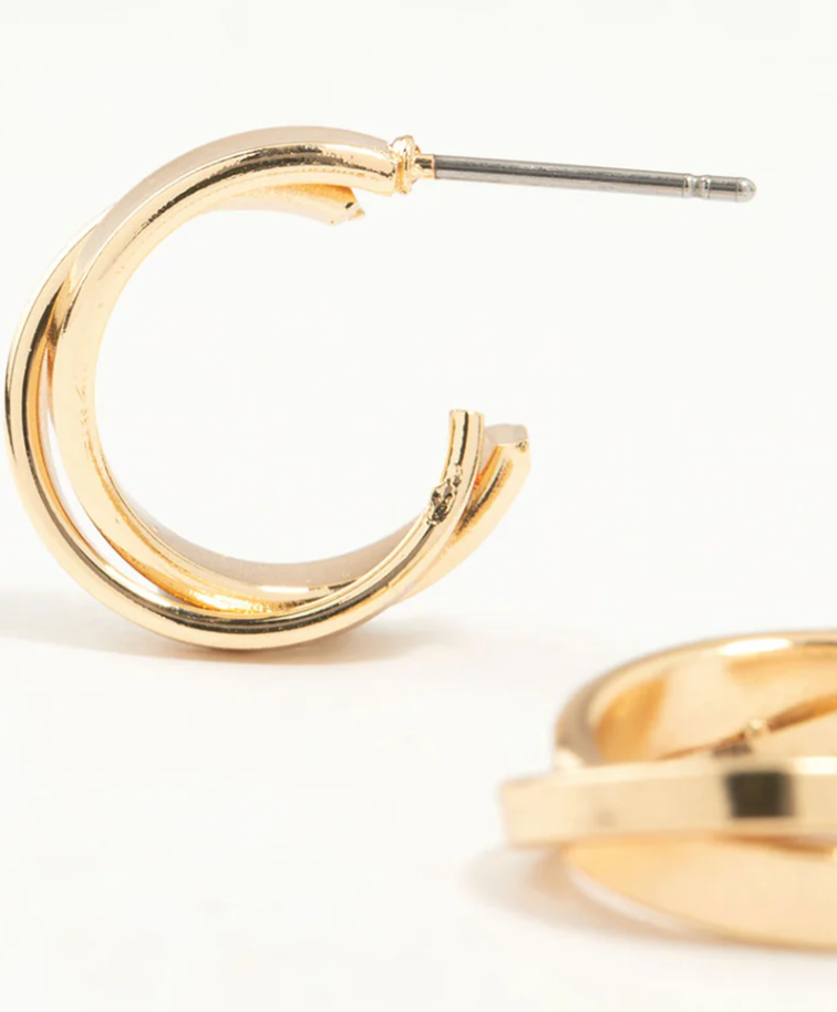 Gold Textured Hoop Earrings
