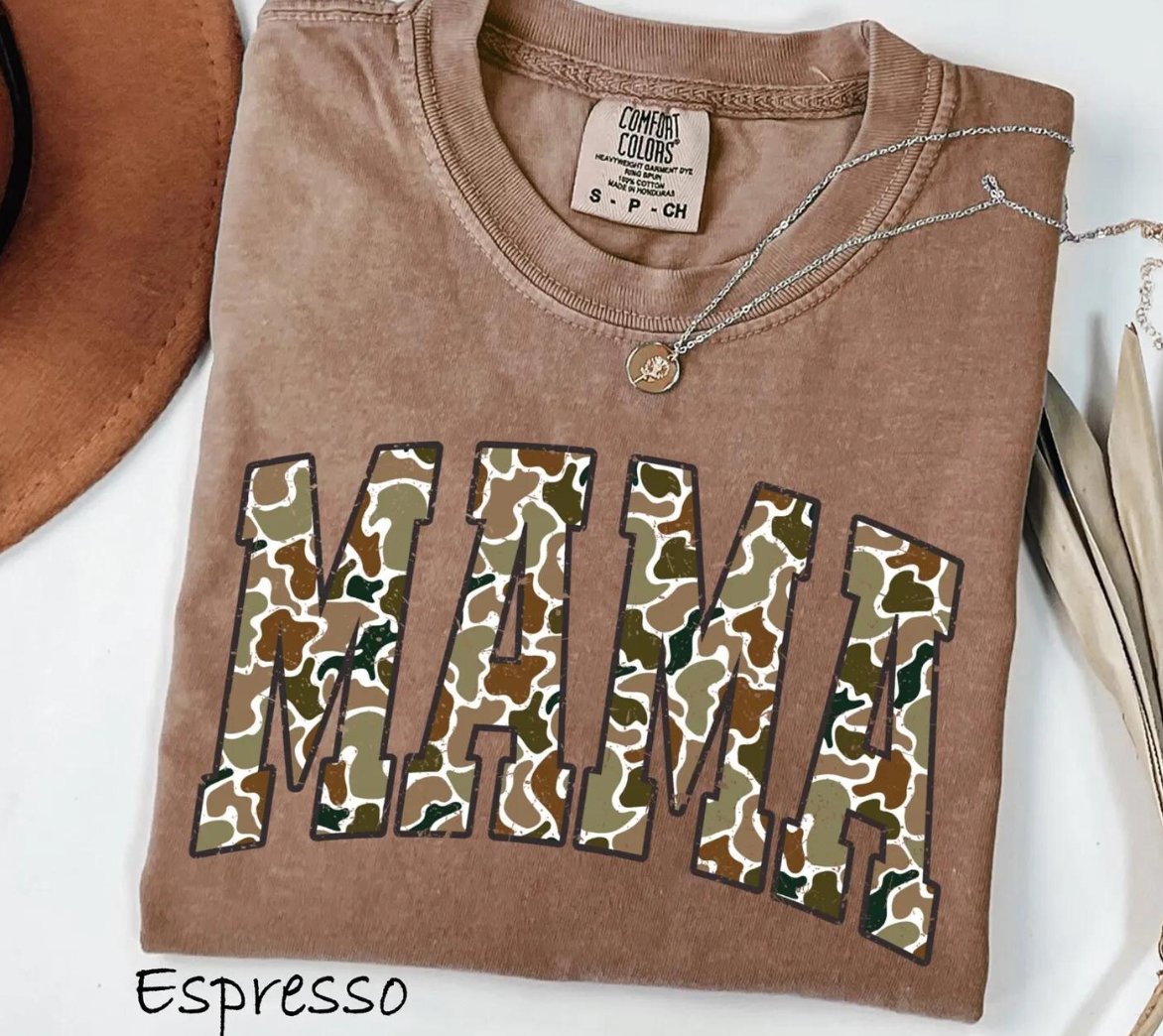 Mama Camo Graphic T-Shirt (Color Options)