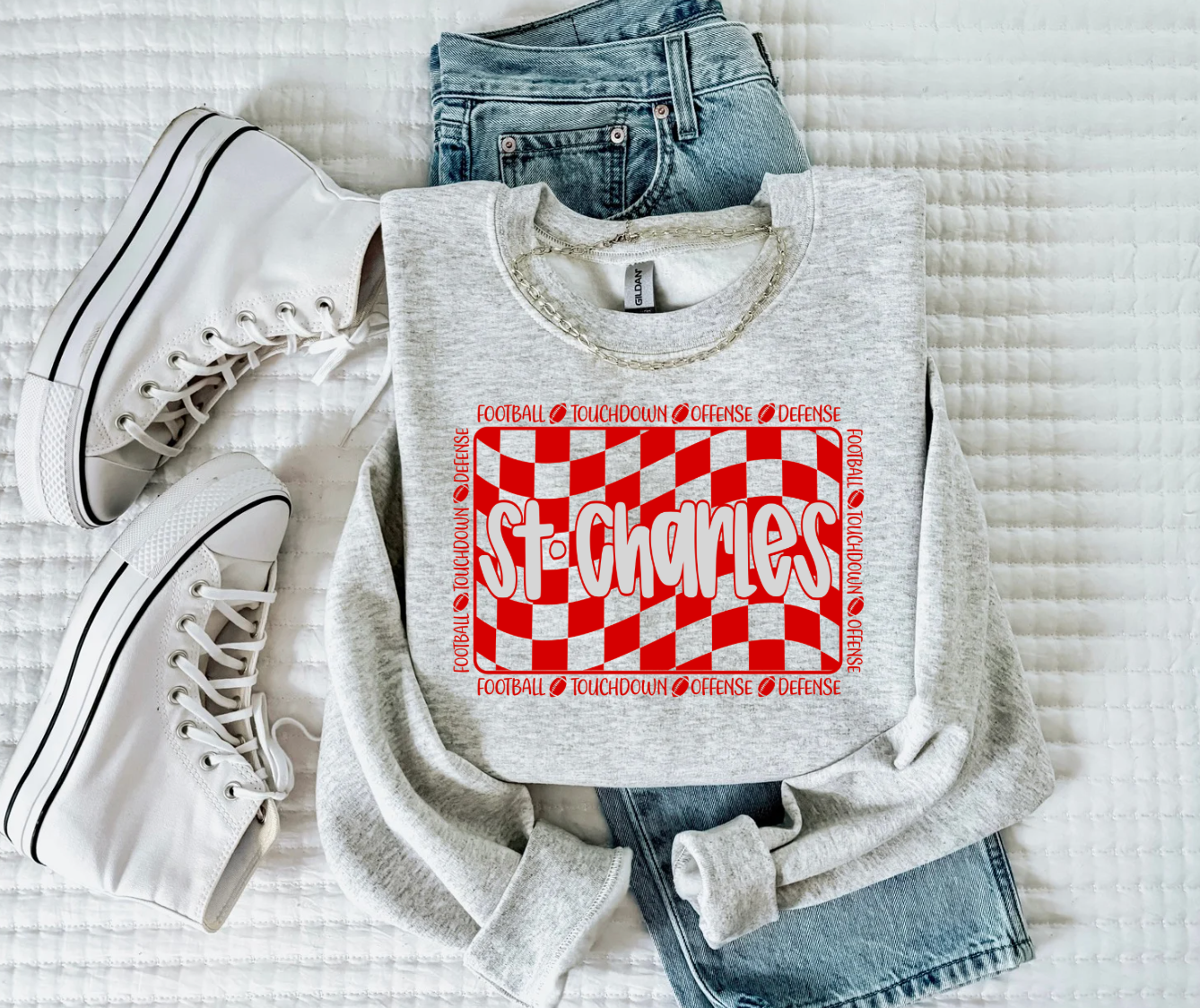 St. Charles Football Crewneck Sweatshirt (Color Options)