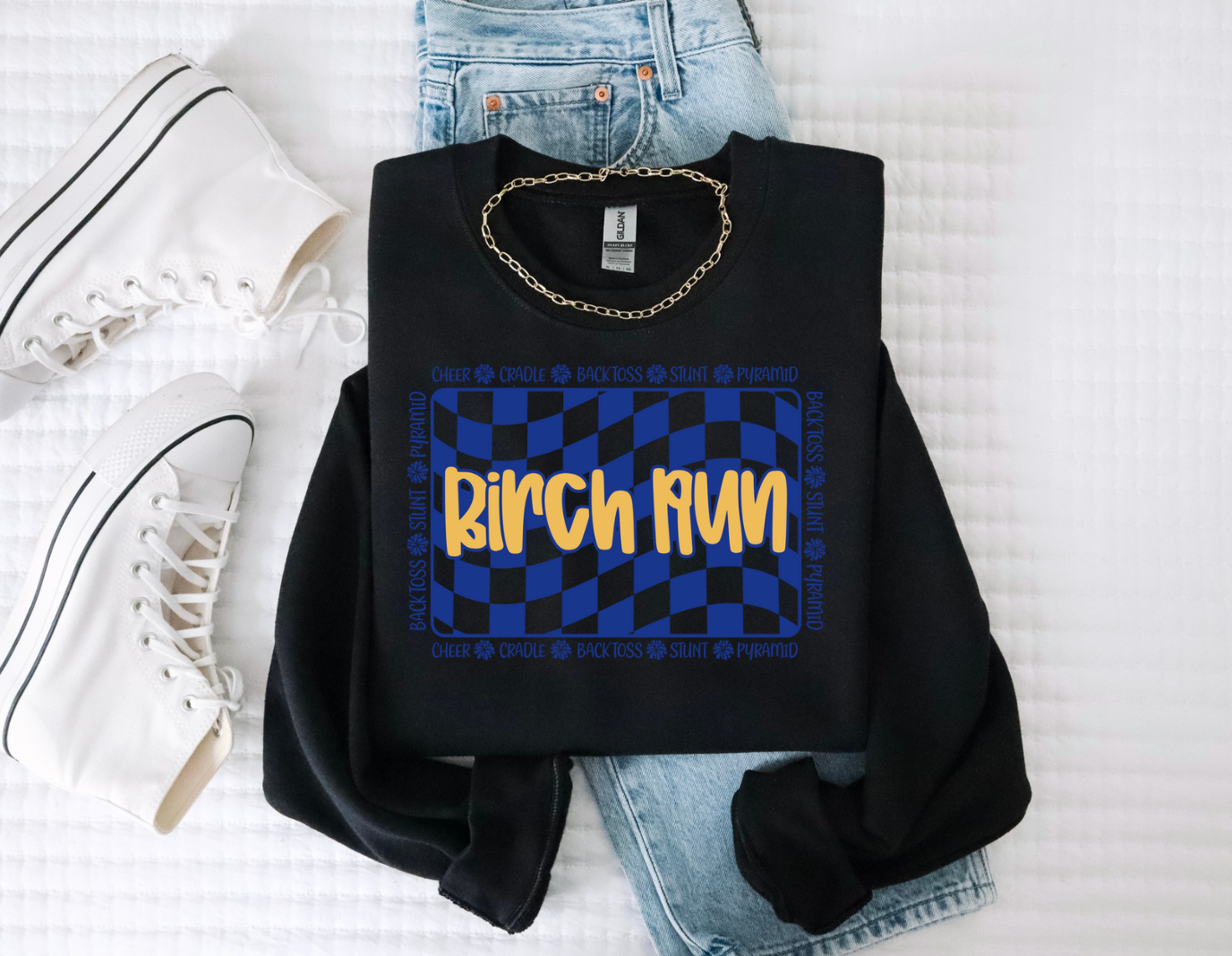 Birch Run Cheer Crewneck Sweatshirt ( Color Options)