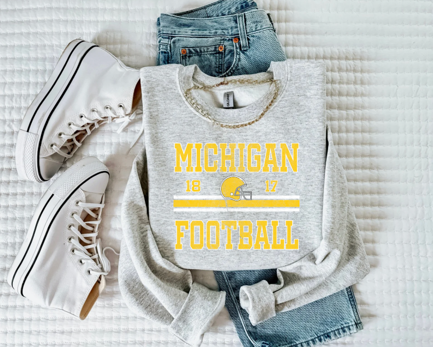 Michigan Football Retro Crewneck Sweatshirt ( Color Options)