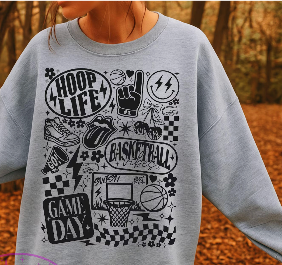 Hoop Life Crewneck Sweatshirt ( Color Options)