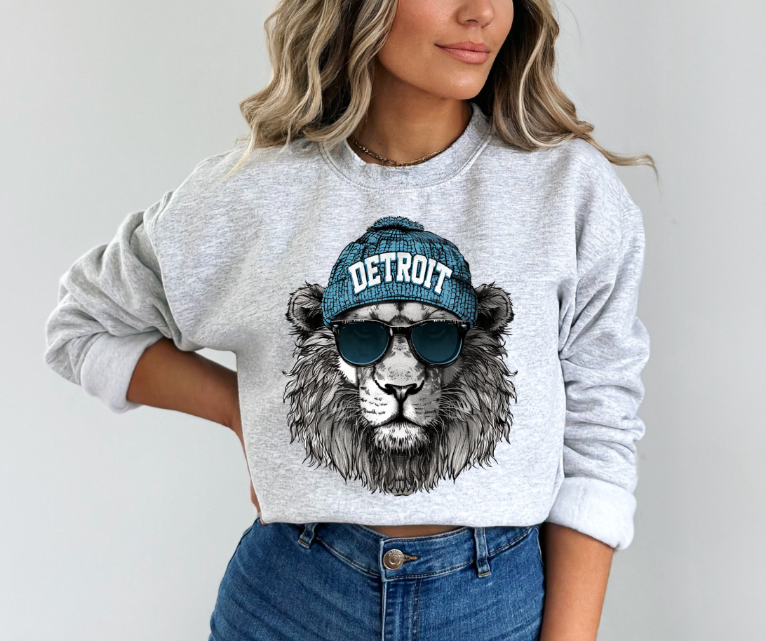 Detroit Lions Football Crewneck Sweatshirt  (Color Options)