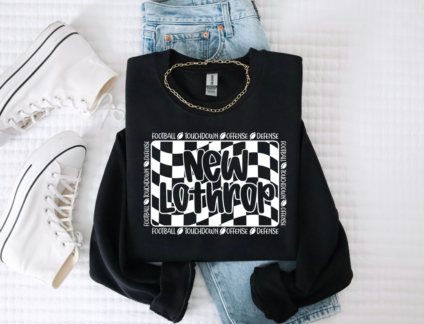 New Lothrop Football Crewneck Sweatshirtm