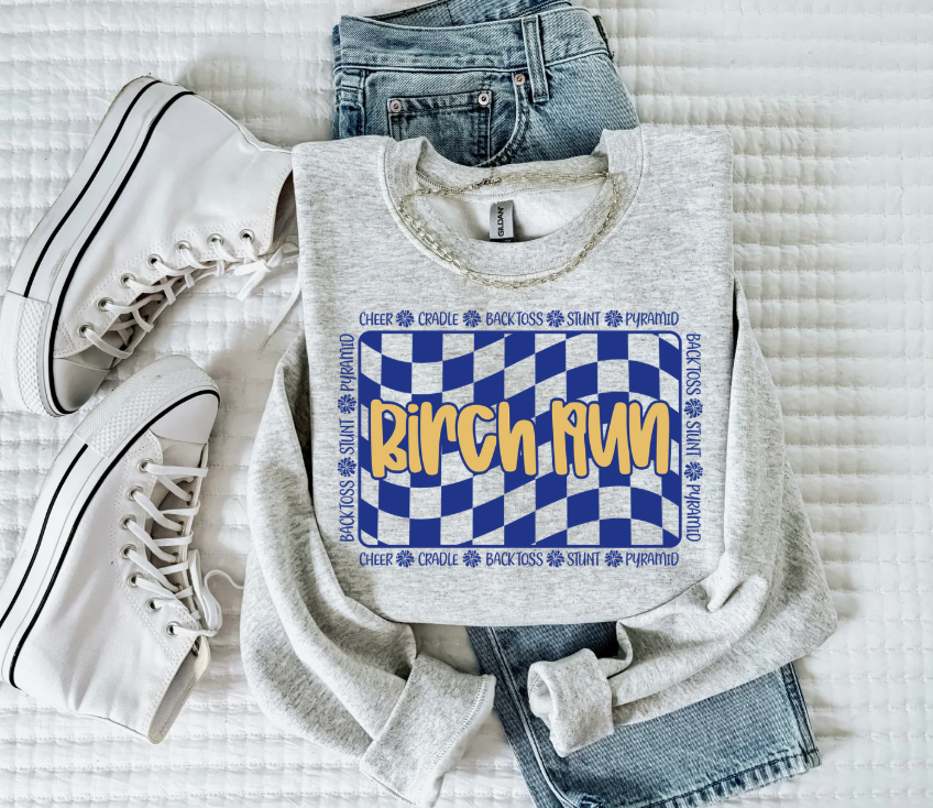 Birch Run Cheer Crewneck Sweatshirt ( Color Options)