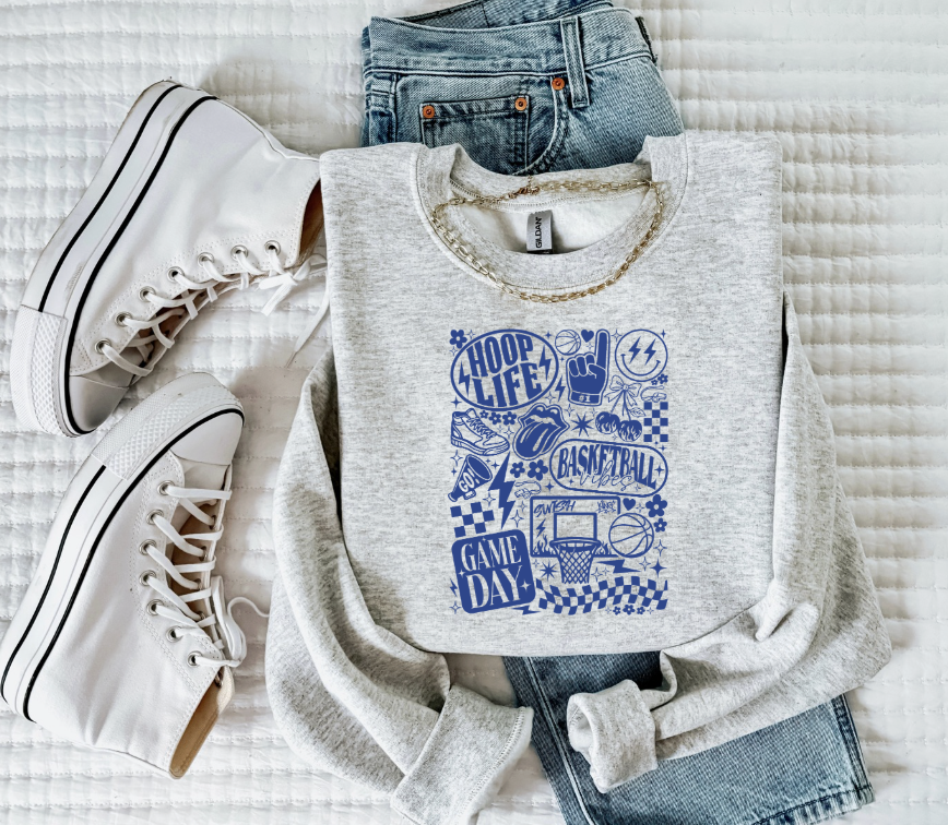 Hoop Life Crewneck Sweatshirt ( Color Options)
