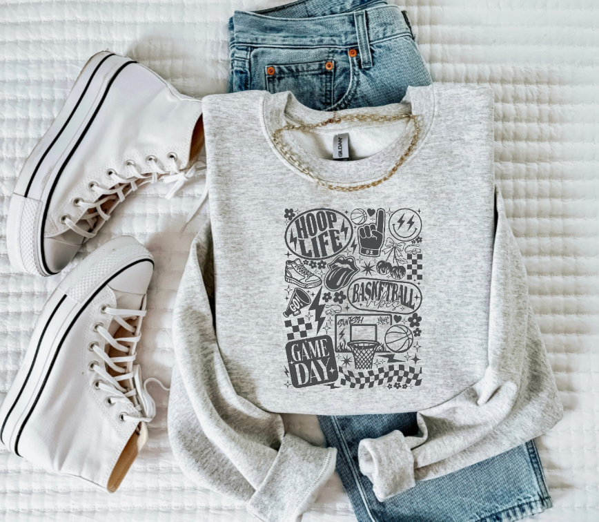 Hoop Life Crewneck Sweatshirt ( Color Options)