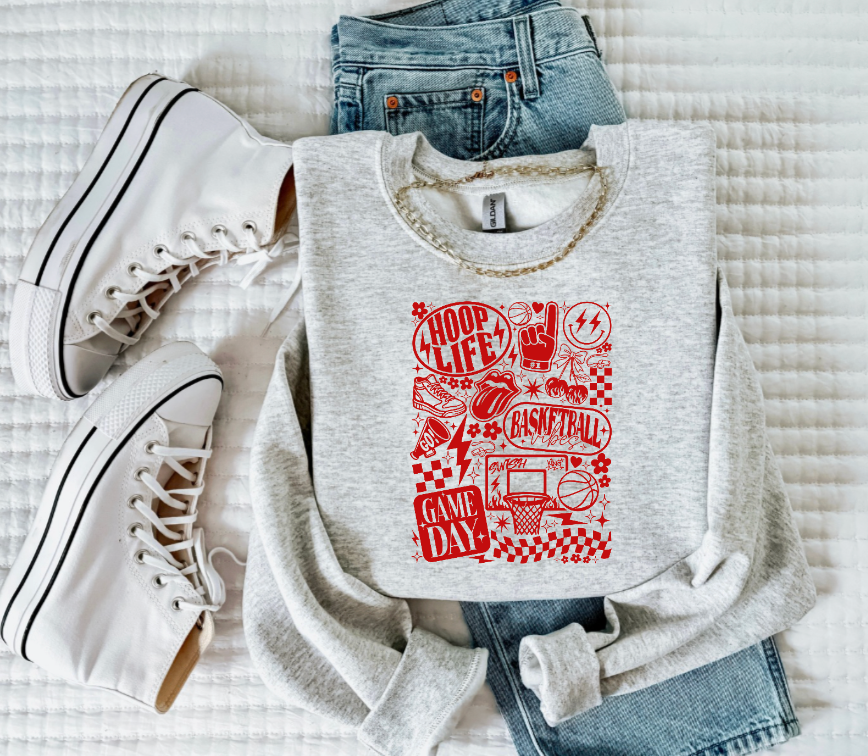 Hoop Life Crewneck Sweatshirt ( Color Options)