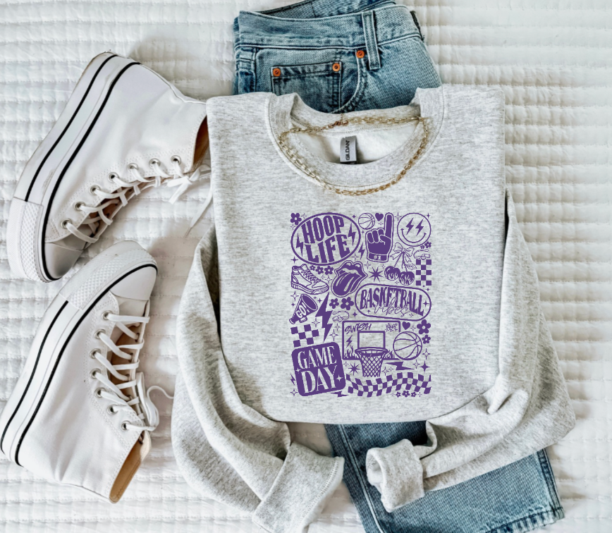 Hoop Life Crewneck Sweatshirt ( Color Options)