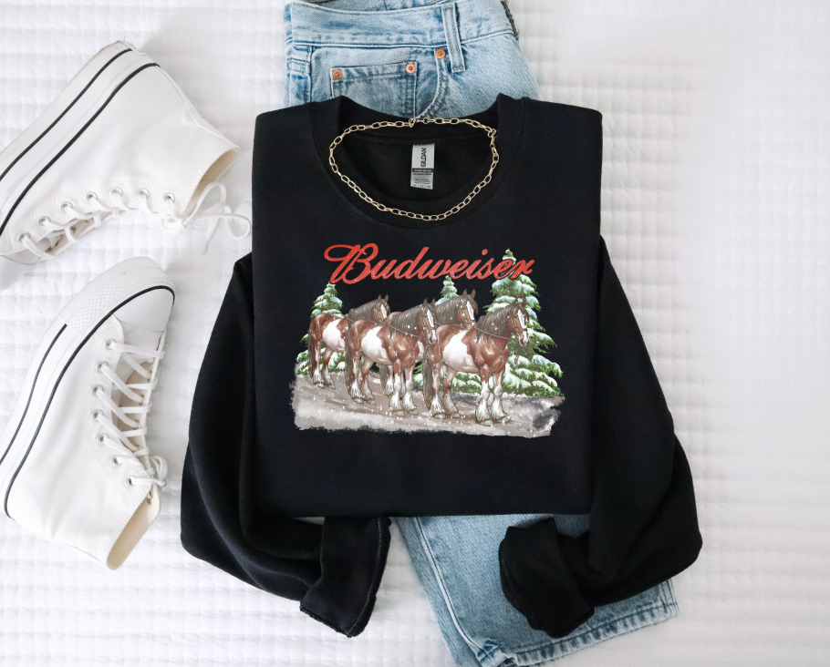 Budweiser Christmas Crewneck Sweatshirt ( Color Options)