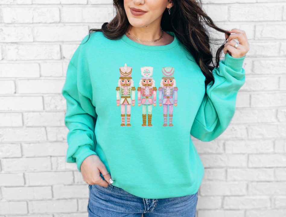 Christmas Hand-Painted Nutcrackers Crewneck Sweatshirt (Color options)