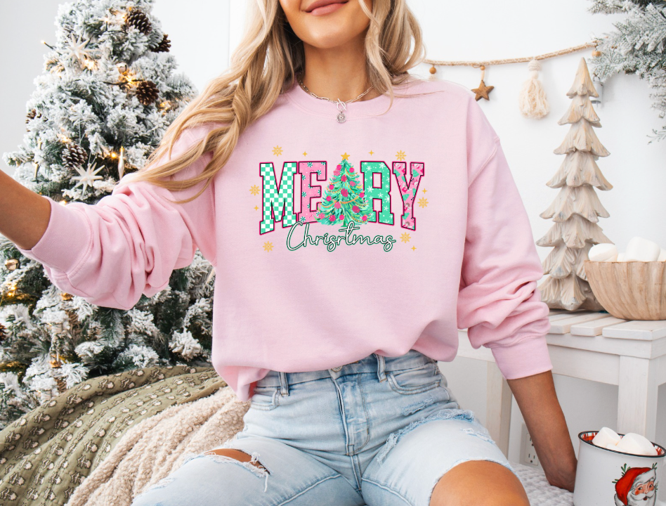 Merry Christmas Crewneck Sweatshirt (Color Options)